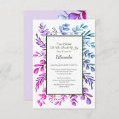 Paarse roze blauwe eucalyptus Baby shower uitnodig (Voorkant / Achterkant)