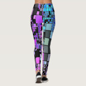 Paarse roze blauwe geometrische kunstkoele Legging (Achterkant)