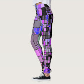 Paarse roze blauwe geometrische kunstkoele Legging (Links)