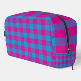 Paarse Roze Blauwe Geruite Patroon Toilettas Toilettasje