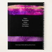 Paarse roze blauwe glitter sterren Naam penseelstr Planner (Achterkant)
