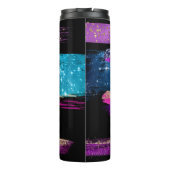 Paarse roze blauwe glitter sterren Naam penseelstr Thermosbeker (Achterkant)