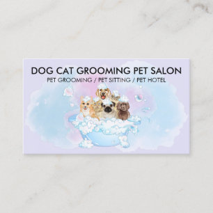 Paarse Roze Blauwe Honden Katten Douche Huisdierve Visitekaartje