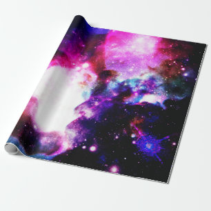 Paarse Roze Blauwe Melkweg Nevel Cadeaupapier