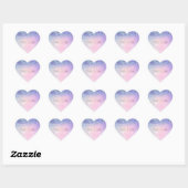 Paarse roze blauwe ombre Glitter Hart Sticker (Vel)