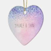 Paarse roze blauwe ombre Glitter Keramisch Ornament (Links)
