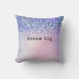 Paarse roze blauwe ombre Glitter Kussen