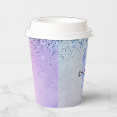 Paarse roze blauwe ombre Glitter Papieren Bekers (Rechts)