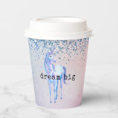 Paarse roze blauwe ombre Glitter Papieren Bekers (Voorkant)