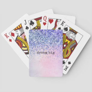 Paarse roze blauwe ombre Glitter Pokerkaarten