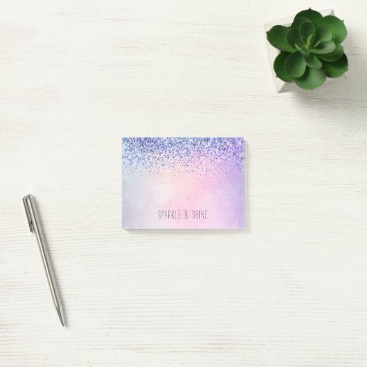 Paarse roze blauwe ombre Glitter Post-it® Notes (Kantoor)