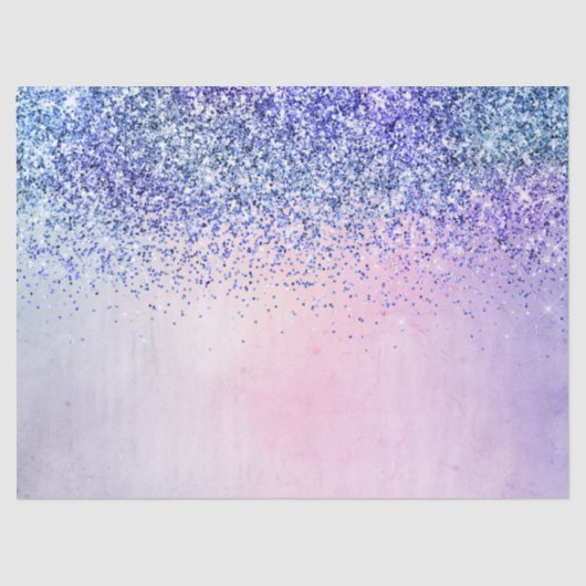 Paarse roze blauwe ombre Glitter Tissuepapier (Voorkant)