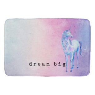 Paarse roze blauwe ombre unicorn badmat