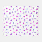 Paarse Roze Blauwe Pootafdrukken Patroon Fleece Deken (Voorkant (Horizontaal))
