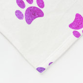 Paarse Roze Blauwe Pootafdrukken Patroon Fleece Deken (Hoek)