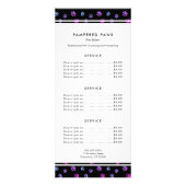 Paarse roze blauwe salon reclamekaart (Achterkant)