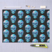 Paarse Roze Blauwe Schedel Zwart Halloween Tissuepapier (Craft)