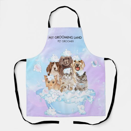 Paarse roze blauwe stiften die honden kweken schort (Voorkant)