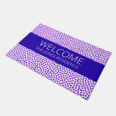 Paarse roze blauwe stipple Patroonnaam Gepersonali Deurmat (Schuin)