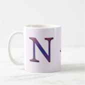 Paarse roze blauwe Tegel Letter N Monogram Initiaa Koffiemok (Links)