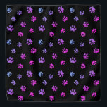 Paarse roze blauwe verf afdrukken Patroon zwart Bandana<br><div class="desc">Show hoeveel je van dieren houdt met deze schattige en girale paarse,  roze en blauwe pootschildpad. Laat je huisdier er ook schattig uitzien.</div>