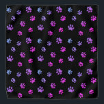 Paarse roze blauwe verf afdrukken Patroon zwart Bandana<br><div class="desc">Show hoeveel je van dieren houdt met deze schattige en girale paarse,  roze en blauwe pootschildpad. Laat je huisdier er ook schattig uitzien.</div>
