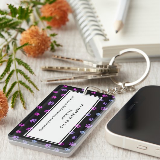 Paarse roze blauwe verf afdrukken Professioneel se Sleutelhanger (Voorkant Rechts)