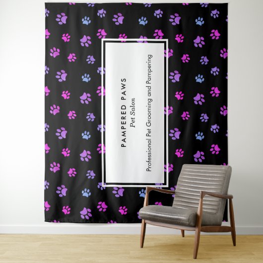 Paarse roze blauwe verf afdrukken Professioneel se Wandkleed (In situ)