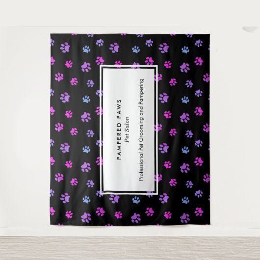 Paarse roze blauwe verf afdrukken Professioneel se Wandkleed (Voorkant)