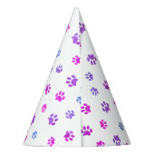 Paarse roze blauwe verf afdrukken van afgelopen da feesthoedjes (Achterkant)