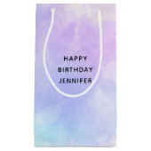 Paarse  roze blauwe Waterverf Birthday Klein Cadeauzakje (Voorkant)