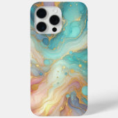 Paarse Roze Blauwgroen Aqua Blauw Goud Marmeren Ku Case-Mate iPhone Case (Achterkant)