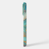 Paarse Roze Blauwgroen Aqua Blauw Goud Marmeren Ku iPhone Hoesje (Linkerkant)