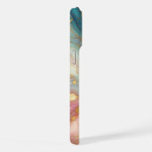 Paarse Roze Blauwgroen Aqua Blauw Goud Marmeren Ku iPhone Hoesje (Rechterkant)