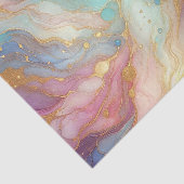 Paarse Roze Blauwgroen Aqua Blauw Goud Marmeren Ku Tissuepapier (Detail)