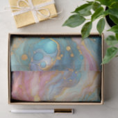 Paarse Roze Blauwgroen Aqua Blauw Goud Marmeren Ku Tissuepapier (Geschenk)