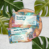 Paarse Roze Blauwgroen Aqua Blauw Goud Marmeren Ku Visitekaartje