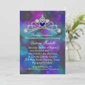 Paarse Roze Blauwgroen Blauwe Quinceanera Kaart (Staand voorkant)