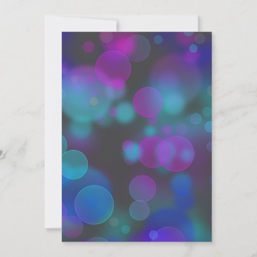 Paarse Roze Blauwgroen Blauwe Quinceanera Kaart (Achterkant)