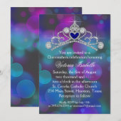 Paarse Roze Blauwgroen Blauwe Quinceanera Kaart (Voorkant / Achterkant)