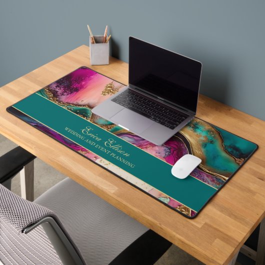 Paarse Roze Blauwgroen Goud Kantoor Bedrijfsnaam T Bureaumat (Kantoor 2)