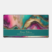 Paarse Roze Blauwgroen Goud Kantoor Bedrijfsnaam T Bureaumat (Voorkant)