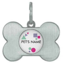 Paarse roze blauwgroen huisdiernaam vormt kleuren huisdieren naamplaatje