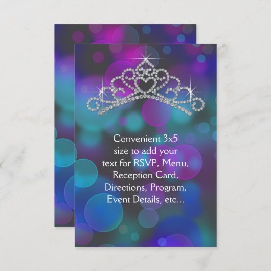 Paarse Roze Blauwgroen Tiara RSVP All Purpose (Voorkant / Achterkant)