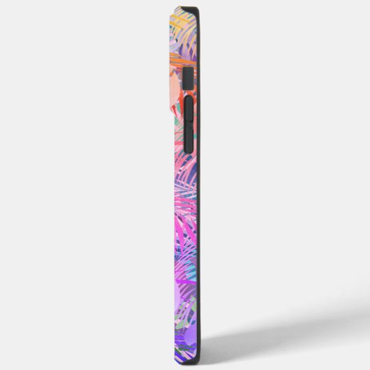 Paarse roze Blauwgroen Tropische Bladeren, Script  Case-Mate iPhone Case (Achterkant / Links)
