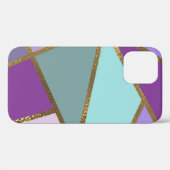 Paarse roze Blauwgroen Turquoise & Bronze Gold Geo Case-Mate iPhone Case (Achterkant (horizontaal))