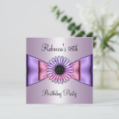 Paarse roze bloem 18e verjaardag kaart (Staand voorkant)
