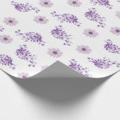  Paarse Roze Bloem Floral Boho Cadeaupapier (Hoek)