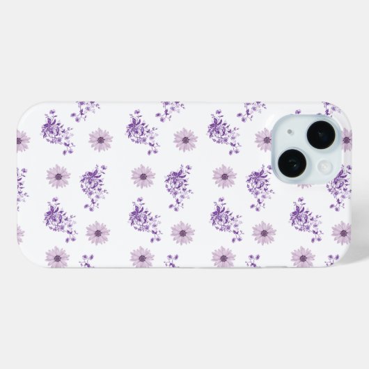  Paarse Roze Bloem Floral Boho Case-Mate iPhone Case (Achterkant (horizontaal))