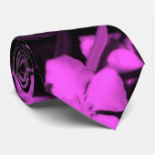 Paarse Roze Bloem Kunst Fotografie Stropdas (Opgerold)